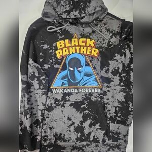 Black Panther Hoodie Mens‎ XXL Marvel Tie-Dye Hooded Sweatshirt Wakanda Forever